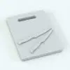 Bamboo Boards Revit Kitchen Accessories Family rendered in black and white (ambient occlusion style) to show all the details. This Revit decor family is the perfect addition to your Revit kitchen renders.