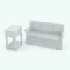 Revit Bench and Revit Side Table Set rendered in 3D and in black and white (ambient occlusion style) to show the details better. These two Revit families are fully parametric, easy to use and render ready. Just load them into your Revit project, load the provided textures (or use your own) and hit the render button for instant results. Don't wait any longer and get this Revit Bench and Revit Side Table Set today!