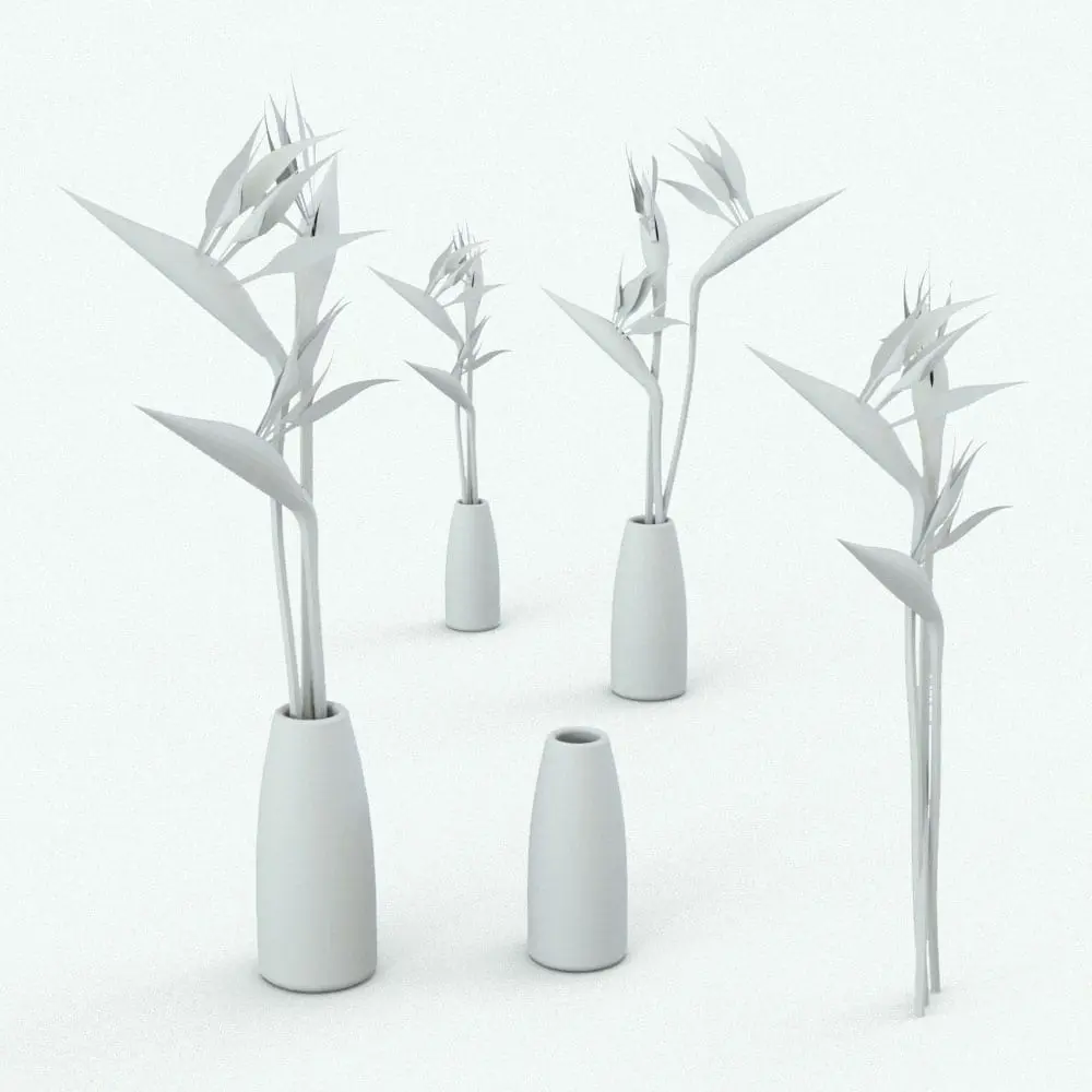 Revit Family / 3D Model - Bird of Paradise Revit Flowers Family Variations Bird of Paradise Revit Flowers Family show in different sizes and configurations to showcase its parametric flexibility. Ideal for elegant and sophisticated interior design projects, this Revit plant will make your renders look finished. Add this Revit flowers family to your cart today and see for yourself.