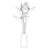 Bird of paradise in AutoCAD block front view.