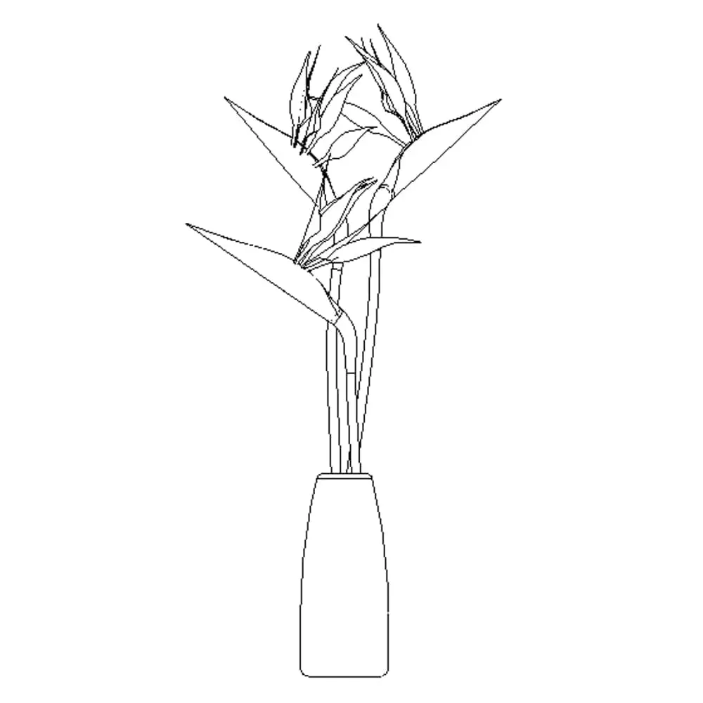 Revit Family / 3D Model - Bird of Paradise - Revit and AutoCAD Front View Bird of paradise in AutoCAD block front view.