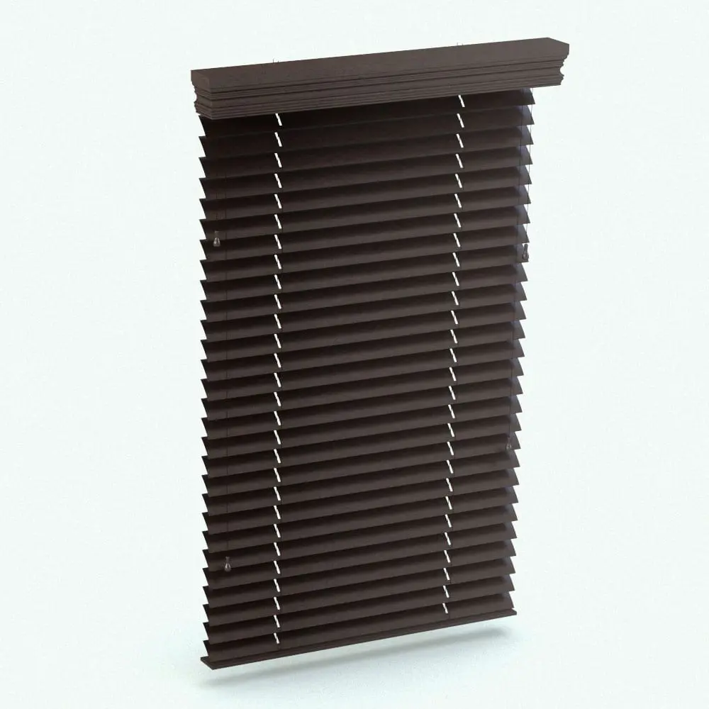 Revit Family / 3D Model - Revit Blinds With Top Molding Rendered in Revit Revit Blinds With Top Molding rendered in a dark chocolate wood finish. This family is fully parametric and you can change the slats angle, the length, the width and even the length of the strings to make it look more realistic! Ideal for either residential, commercial or hospitality settings, this Revit blinds family will transform your spaces in just a few clicks. Get it today and see for yourself.