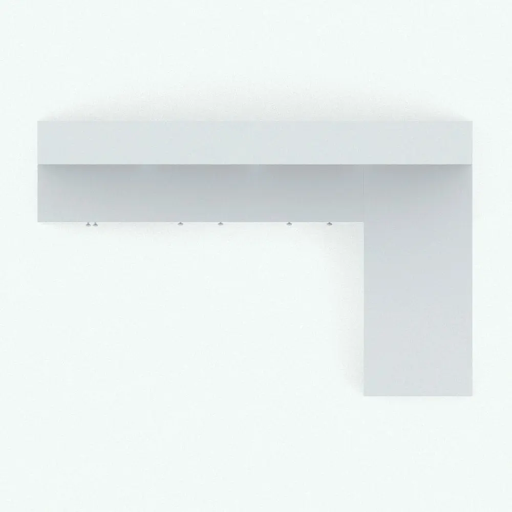 Revit Family / 3D Model - Revit Bookshelf Family With Doors-Drawers-Desk Top View Revit Bookshelf Family With Doors-Drawers-Desk in top view and rendered in black and white (ambient occlusion style). Ideal for residential, office or even hospitality settings, this Revit bookshelf family will make your 3D renderings stand out in just a few clicks. Add it to your cart and experience the unmatched Blackbee3D quality today.