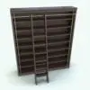 Revit Bookshelf Family With Ladder rendered in a dark wood finish and metallic rail accents. This family is fully parametric and it allows you turn the ladder on/off to create different looks for your project. Ideal for classic libraries, office libraries or hospitality spaces, this Revit Bookshelf Family will certainly make your spaces stand out with its timeless elegance. Get it today and be part of the Blackbee3D family.