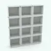 Boxes Bookshelf Revit Family in 3D and rendered in black and white (ambient occlusion style). This family comes with the materials shown on the main image of this product and it is render-ready. Just load it into your Revit project, load the provided textures (or use your own) and hit the render button. Don't wait any longer and improve your workflow with this Boxes Bookshelf Revit Family today!