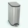 Butterfly Lid Trash Can Revit Family rendered in stainless steel material with black rubber accents. This Revit kitchen accessory is fully parametric and render-ready. Get it now and improve the look of your renders in a couple of clicks.