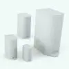 Butterfly Lid Trash Can Revit Family size variations to showcase its parametric nature. While this image doesn't show materials (to see the details better), it does come with pre-built materials for ease of use. Don't wait any longer and get this trash can Revit family now!