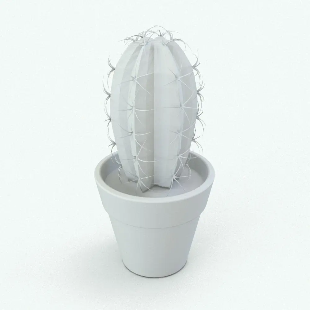 Revit Family / 3D Model - Cactus Revit Plant Family Plant Perspective Cactus Revit Plant Family in 3D and rendered in black and white (ambient occlusion style) to show the shapes better. This Revit family is fully parametric, easy to use and ready to render. Just load it into your Revit project, select the size and hit the render button for instant results. Don't wait any longer and get this Cactus Revit Plant Family today.