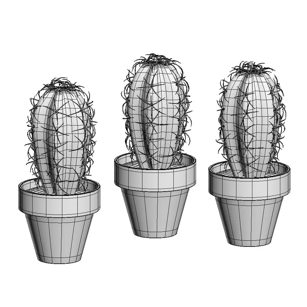 Revit Family / 3D Model - Cactus 3D Max/FBX Wireframe Revit Family / 3D Model - Cactus 3D Max/FBX Wireframe Meshes