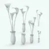 Calla Lilies Revit Flowers Family in different sizes and configurations to showcase its parametric flexibility. Use the flowers on their own or the pot on its own for added customization. If you have other Revit plants from our store, you can mix and match pots and plants, giving you more options to choose from. Additionally, change the size of the flowers/vase to suit it to your particular project. Don't wait any longer and get this Calla Lilies Revit Flowers Family today.