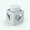 Heart Box Candle Decoration Revit Family rendered in AO. This BIM object is fully parametric and ready to use in your projects.