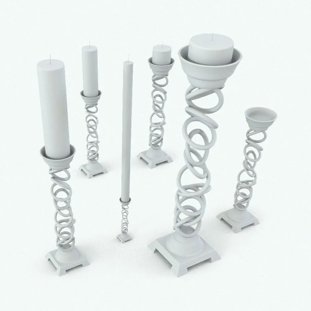 Revit Family / 3D Model - Candle Holder Rings Variations Candle Holder Rings Revit Decor Family in different sizes and configurations to showcase its parametric nature.