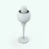Cup Candle Holder Decoration Revit Family rendered in ambient occlusion mode.