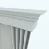 Classic Curtain Revit Family detail of the top molding. This top molding (as well as the curtains) is fully parametric and it will adjust to your project requirements in just a few clicks. Don't wait any longer and get this Classic Curtain Revit Family today.