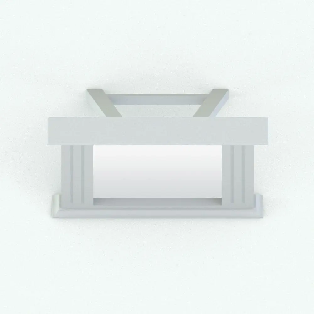 Revit Family / 3D Model - Classic Order Revit Mirror Family Top View Classic Order Revit Mirror Family in top view and rendered in black and white (ambient occlusion style) to see the details better. Ideal for all sorts of projects, this Classic Order Revit Mirror Family is the perfect solution to add a touch of livability and classic style to your projects.