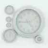3D School Clock Revit Family in different sizes and configurations to showcase its parametric behavior.