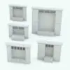 Storage - Coat Rack Revit Family rendered in black and white (ambient occlusion style) and in different sizes and variations to showcase its parametric versatility. Ideal for modern to traditional interior design spaces, this coat rack Revit family will take your 3D renderings to the next level. Get this Revit family today and be part of the Blackbee3D family today.