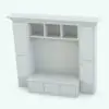 Storage - Coat Rack Revit Family in 3D and rendered without any materials to show de details better. This family, while shown in black and white in here, does come with the materials and textures shown on the main image of this product and it is ready to render. Just load it into your Revit project, load the textures and hit the render button. Don't wait any longer and get this Storage - Coat Rack Revit Family now.