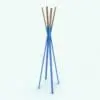 Four Legs Coat Rack Revit Family rendered in blue and wooden materials. This family is fully parametric and easy to use in your projects.