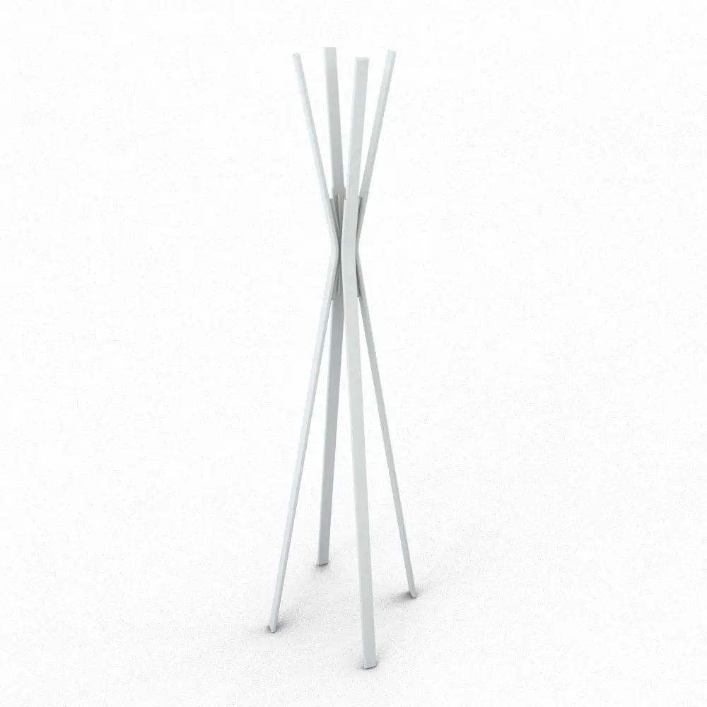 Revit Family / 3D Model - Coat Rack 4 Legs Perspective Four Legs Coat Rack Revit Family rendered in ambient occlusion mode. You can use any custom material on this family or use the provided ones.