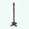 Cross Base Coat Rack Revit Family rendered in dark wood color with metallic hooks. This decoration Revit family is fully parametric, lightweight and easy to use.
