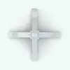 Cross Base Coat Rack Revit Family in top view and rendered in ambient occlusion mode. Use the provided materials or assign your own for a more unique look.