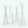 Revit Coat Rack Curves in different sizes and configurations to showcase its parametric flexibility. These ambient occlusion renders showcase the family in more detail, but this decoration Revit family comes with pre-configured materials. Additionally, you can substitute the provided materials with your own.