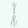 Revit Coat Rack Curves rendered in ambient occlusion mode. Use the provided materials or assign your own to create a more distinctive look.
