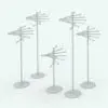 DNA Coat Rack Revit Family in different sizes and configuration to showcase its parametric flexibility. We removed the materials in this image to see the details better, but you can use the provided material or create your own for further customization of this decoration Revit family.