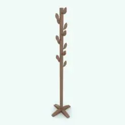 Leaves Coat Rack Revit Family rendered in light wood material. Fully parametric, this decoration Revit family is ideal for mud rooms, hallways, entryways and more.