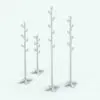 Leaves Coat Rack Revit Family in different sizes and configurations to showcase its parametric flexibility. These ambient occlusion renders (renders with no materials) are great to see details, but the family comes with the materials shown in the main image. Ideal for mudrooms, hallways and more, this decoration Revit family is a must have in your library.