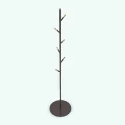 Simplified Tree Coat Rack Revit Family rendered in a dark wood color. Fully parametric, this decoration Revit family is ideal for hallways, mud rooms, living rooms, kitchens and more.