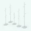 Simplified Tree Coat Rack Revit Family in different sizes and configurations to showcase its parametric behavior. This materials includes the materials shown in the main image, but we present it here in black and white to show the details better. Make this Revit decor family part of your workflow today!