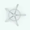 Traditional Coat Rack Revit Family in top view and rendered without materials to showcase the details better.