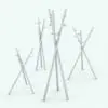 Tripod Coat Rack Revit Family in different sizes and configurations to showcase the parametric flexibility of this decoration Revit family. use the built-in material or substitute it with your own for a more unique look.