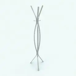 Waves Coat Rack Revit Family rendered with a metallic material. This family is fully parametric and easy to use in your Revit projects.
