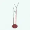 3D Y Coat Rack Revit Family rendered in red and stainless steel materials. This Revit family is fully parametric and easy to insert and renders in your projects.