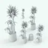 Corn Stalk Dracaena Revit Plant Family shown in different sizes and configurations to showcase its parametric flexibility. Whether you use the plant and pot together or separately, in case you want to pair it with another pot, this Revit plant will definitely streamline your workflow in Revit. Don't wait any longer and add this Corn Stalk Dracaena Revit Plant Family to your cart today.