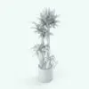 Corn Stalk Dracaena Revit Plant Family in 3D and rendered in black and white (ambient occlusion style) to show the details better. Ideal for interior or exterior design projects, this Revit plant will make your 3D renderings stand out in just a few clicks.