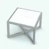 Cross Bottom Coffee Table Revit Family rendered in 3D and with a marble tabletop and metallic structure. Ideal for living rooms, bedrooms, offices and more, this highly versatile coffee table Revit family will make your spaces look sophisticated and finished.
