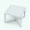 Cross Bottom Coffee Table Revit Family in 3D and rendered without any materials to see the shapes and details better. Ideal for modern and contemporary interior design projects, this highly-flexible coffee table Revit family will simplify your workflow and make your 3D renderings look polished and elegant.