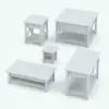 Side table Revit family rendered in black and white (ambient occlusion style) and in different sizes and configurations to showcase its parametric flexibility. Ideal for living rooms, offices, hotels and more, this side table Revit family will certainly make a statement in your renders. Get it today and see for yourself.
