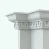 Greek Cornice Revit Family - Crown Molding 10 in 3D and rendered in ambient occlusion style to see all the details clearly.