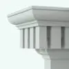 Line Based Family Revit Crown Molding detail rendered in black and white (ambient occlusion style) to see the details of the dentils a lot better. Ideal for all sorts of projects, whether interior or exterior, this Line Based Family Revit Crown Molding is the perfect complement for refined 3D renderings.