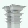 Victorian Rope Revit Cornice - Crown Molding 9 in different parametric sizes and rendered in black and white (ambient occlusion style). Just change the size of the molding to get instant results that suit your project needs. Download this Victorian Rope Revit Cornice now and transform your spaces in no time.