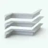 3D ambient occlusion render of the three included wall sweep Revit profiles, highlighting their details.