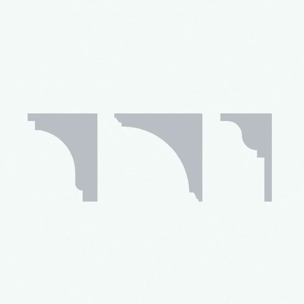 Cross Sections of the Revit Wall Sweeps - Pack 6 Cross-sectional views of the three included French-inspired wall moldings in ambient occlusion mode.