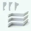 Cross-sectional view of three sophisticated Revit wall sweep profiles and a 3D ambient occlusion render from Pack 10. Ideal for commercial, residential or hospitality design projects, these Revit wall sweep profiles will transform your projects in a matter of a few clicks.