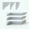 Refined Crown Moldings for Revit - Pack 2 rendered in cross-section view and 3D view side by side. Ideal to bring a touch of elegance to all sorts of projects, these Revit wall sweep families will take your renders to the next level.