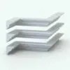 3D ambient occlusion render showcasing the ornate details of the three Revit crown molding profiles from Pack 3. Ideal for commercial, residential or hospitality architectural designs, these Revit wall sweep profiles are the perfect addition to your assets.